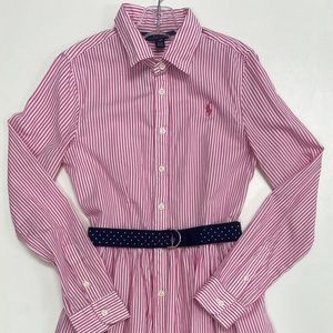 POLO RALPH LAUREN PINK STRIPE DRESS